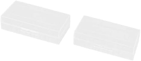 X-DREE 2 adet Şeffaf Plastik Dikdörtgen Saklama kutusu Kasa Tutucu için 2x18650 Pil(2 adet Caja de almacenamiento de caja de