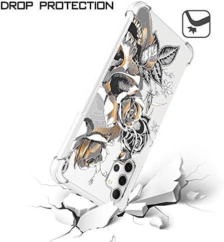 Jenerik EnCASEs Cep Telefonu Kılıfı ıçin Samsung Galaxy A32 5G, klasik TPU Kafatası Çiçek Darbeye Tampon Koruyucu Kılıf Kapak