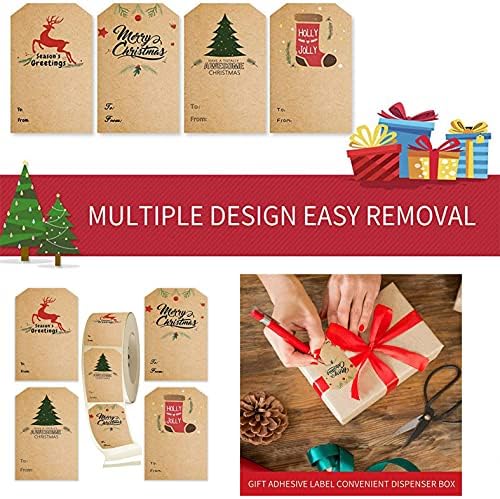 500 adet Noel Çıkartmalar Rulo, Merry Christmas Etiketleri, yapışkan Tatil Çıkartmaları Kartları Çanta Hediyeler Paketi Sızdırmazlık