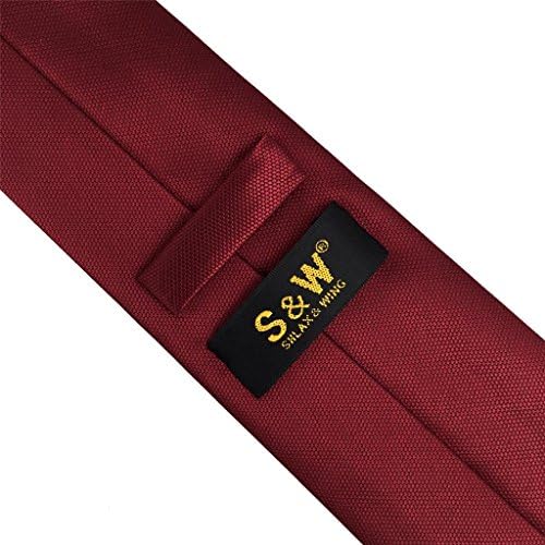 SHLAX & KANAT Düz Renk Kırmızı Bordo Düğün İpek Kravatlar Erkekler için Klasik Kravatlar