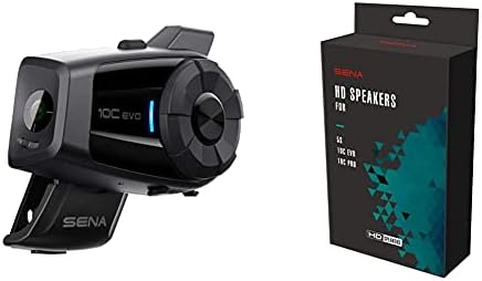 Sena 10C-EVO-01 Siyah Bir Boyut 10C EVO Motosiklet Bluetooth Kamera; Sena için İletişim Sistemi ve Tanımlı Hoparlörler / Geliştirilmiş