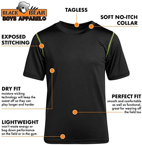 Siyah Ayı Erkek Atletik T-Shirt-4 Paket Aktif Performans Kuru-Fit Spor Tee (4-18)
