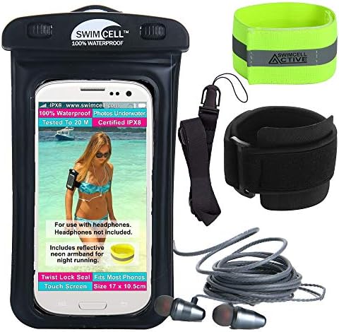 Koşu ve yüzme için kol bandı ile su geçirmez Telefon kılıfı. SwimCell, 6.8 x 4 inç - iPhone 6, 7 ve Samsung'un Tüm Telefonlarına
