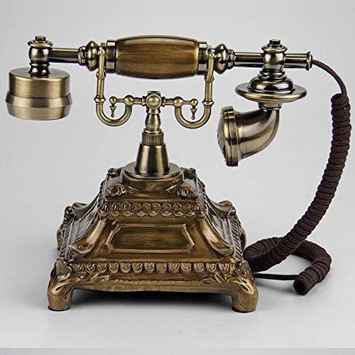 Avrupa Döner Kadran Antika Telefon Retro Eski Moda Sabit Telefonlar Kablolu Telefon Hoparlör ve Tekrar Arama Fonksiyonu ile Ev