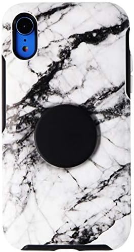 iPhone XR için Otter + Pop Simetri Serisi Telefon Kılıfı-Beyaz Mermer