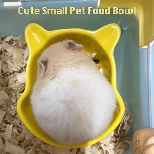 Hamster Besleme Kaseleri, 2 Adet Küçük hayvan mama kabı Kirpi seramik kaseler Yemekleri Sevimli Şekli Anti-Dönüm yiyecek ve su