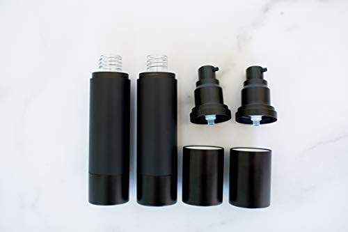 (2 Paket) 50 ml Mat Siyah Havasız Pompa Şişesi-Yüksek Kaliteli Lüks Konteyner-Doldurulabilir Kozmetik Dağıtıcı