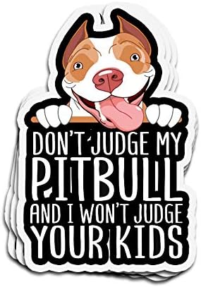 Şanslı Yıldız 3 Adet Çıkartmalar Pitbull'umu Yargılamayın ve Çocuklarınızı Yargılamayacağım Eğlenceli Noel Dizüstü Bilgisayar