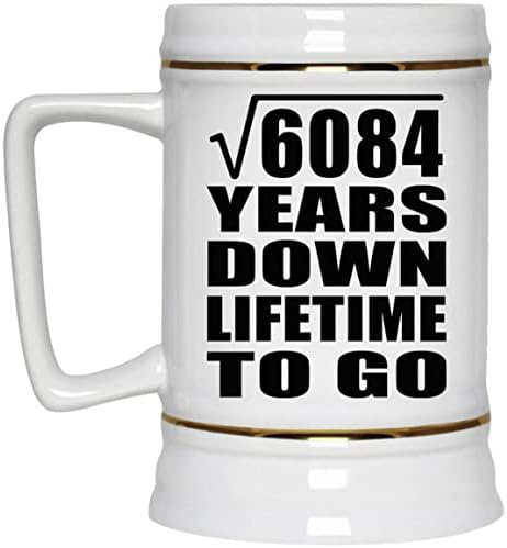 78th Yıldönümü Karekök 6084 Yıl Aşağı Ömür Boyu Gitmek için-22 oz Bira Stein Seramik Bar Kupa Tankard Drinkware-Eşi Koca Kadınlar