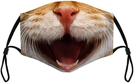Hayvan Yüz Maskeleri Yetişkin, Yeniden Kullanılabilir, Yıkanabilir, Komik 3D Köpek Kedi Aslan Kaplan Pamuk Maskesi Ayarlanabilir