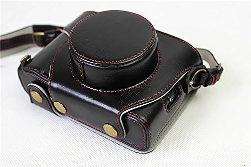 Tam Koruma Alt Açılış Sürümü Koruyucu PU Deri Kamera Kılıfı Çanta Fujifilm x100f Omuz Askısı ile Siyah