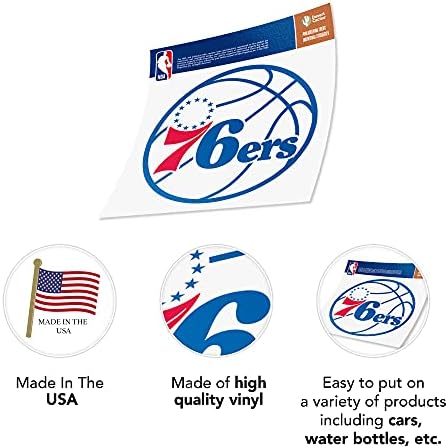 Philadelphia 76ers NBA Resmi Lisanslı Sticker Vinil Çıkartması Dizüstü Su Şişesi Araba Karalama Defteri (Bireysel 5)