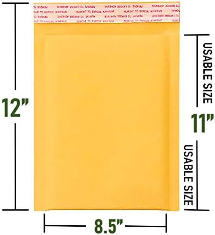 Sales4Less 2 8. 5x12 İnç Kraft Kabarcık Postaları Nakliye Yastıklı Zarflar 100'lü Paket