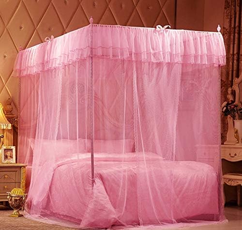 Mengersi Prenses Gölgelik Yatak Perdeleri Kız Çocuklar için Yatak Perdeleri (İkiz Ekstra Uzun, Mor)
