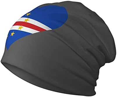 Cape Verde Bayrağı Erkek ve Bayan Nefes Alabilen Esnek Yetişkin Örgü Şapka