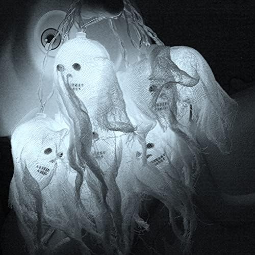 Cadılar Bayramı ışık dize hayalet kafatası renkli yıldız aydınlatma lambası (beyaz ışık)