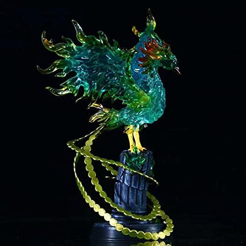 Siyah Phoenix Heykeli Fantasy Undead Kuş tanrılar ve hayvanlar Şekil El sanatları 27 cm ışıkları ile büyük süsler Modeli koleksiyon