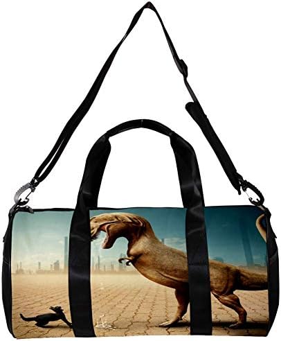 Spor spor çantası Komik Dinozor kedi spor çantası çocuklar seyahat çantası hafta sonu Çantası