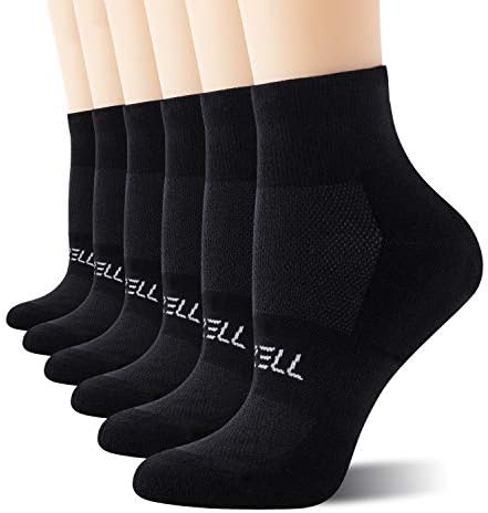 Fitrell 6 Paket Kadın Koşu Ayak Bileği Çorapları, Kadınlar için Minderli Atletik Çoraplar