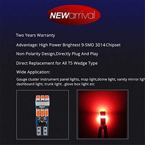 WLJH Süper Parlak Kırmızı T5 Dashboard Ampuller Araba Gösterge Paneli Küme Ölçer Shifter Gösterge Işıkları Ampul 73 74 286 2721