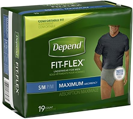 Depend Fit-flex İnkontinanslı Erkek İç Çamaşırı, Maksimum Emicilik, S/M, 19 Sayım