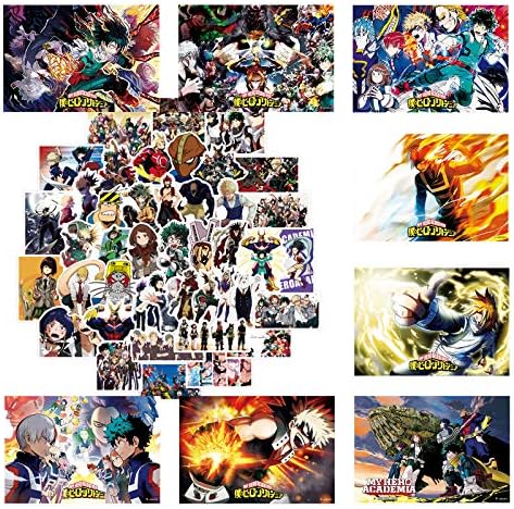 Benim Kahraman Akademi Duvar Dekor MHA Posterler Anime Duvar Posterler Hayranları için 8 Paket MHA Posterler 16.5 x 11.5 50 Parça