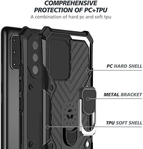 Galaxy A91 Kılıf ile uyumlu, PC & TPU Darbeye Dayanıklı Tamponlar Koruyucu Kılıf Manyetik Kickstand Kapak ile Samsung Galaxy