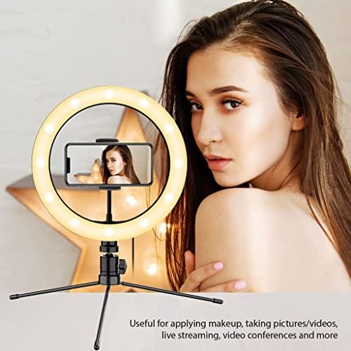 Parlak Selfie Halkası Üç Renkli ışık Karbonn Alfa A93 POP için Çalışır Canlı Yayın/Makyaj/YouTube/TikTok/Video/Çekim için Uzaktan