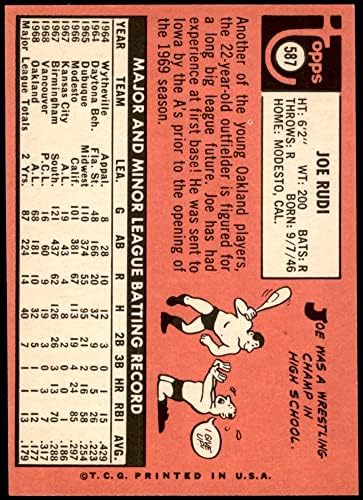 1969 Topps 587 Joe Rudi Oakland Atletizm (Beyzbol Kartı) NM / MT Atletizm