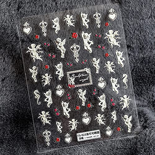 Özel Manikür Aracı Melekler Roma Tarzı DIY Nail Art Dekorasyon Nail Art Sticker 5D Kazınmış Tırnak Sticker Çıkartması(01)