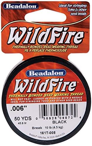 Beadalon Wildfire Termal Bağlanmış Boncuk İpliği .006 İnç-Siyah-50 Yd