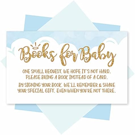 25 Altın Çocuk Cennet Gönderilen Bulutlar Bebek Duş Davetiyeleri, Bebek Duş İstek Kartları İçin 25 Kitap, Bebek Duş Kız için