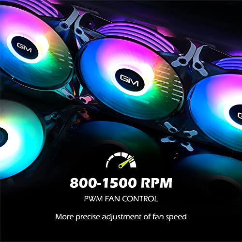 PWM RGB Kasa Fanları, GIM 120mm 3 Paket DIY PC Fanı, Sessiz Bilgisayar Soğutucusu, Değiştirilebilir Kayış ve Aydınlatma Kontrol
