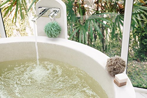 Lif Kabağı Banyo Süngeri XL 70g À La Paix tarafından 6 Spa Rengi Seti-İpeksi Ciltler için Yumuşak Peeling Duş Lufası-Uzun Saplı