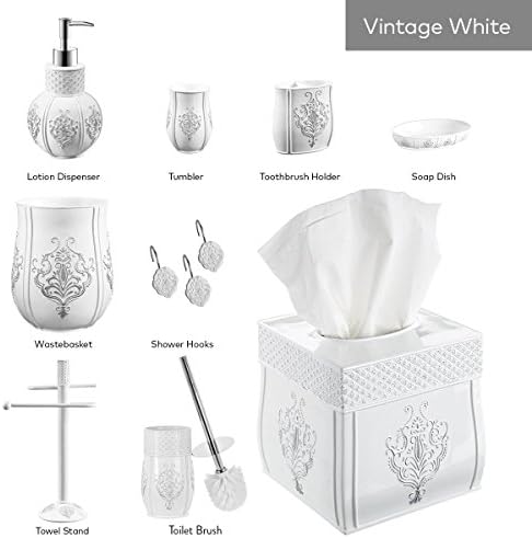Yaratıcı Kokular Vintage Beyaz Doku Kutusu Kapağı Dikdörtgen (11.25 x 6.25 x 3.25 – - Dekoratif Banyo Mendilleri Kağıt Peçete