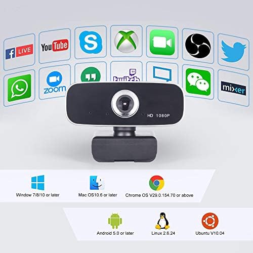 DTOL 1080 P Webcam Mikrofon ile Gizlilik Kapak 120 derece Geniş Açı Geniş Ekran USB Kamera için PC, Mac Dizüstü, masaüstü Video