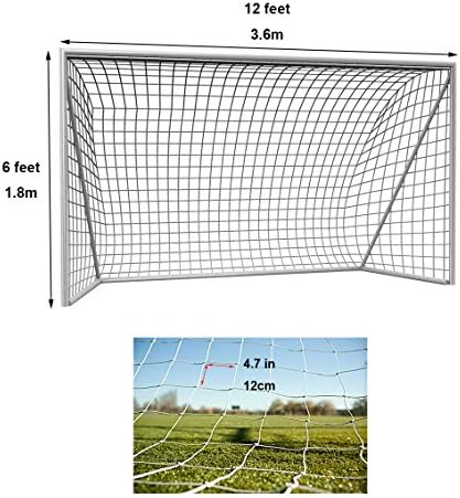 NKTM Futbol Gol Net, 12 Ayaklar x 6 Ayaklar için Eğitim Uygulama Maç Eğitim (Direkleri ve Velcro Sapanlar Dahil DEĞİLDİR)