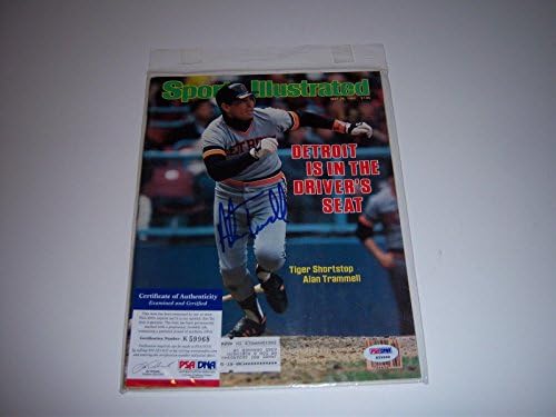 Alan Trammell Detroit Tigers Jsa / coa İmzalı Sports Illustrated İmzalı Major League BASEBALL Dergileri