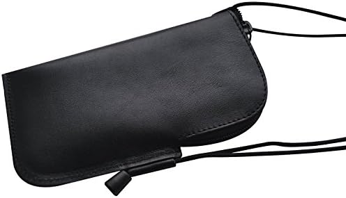 ıPhone 7 Siyah Sığır Deri Mini Messenger Çanta Case Yastıklı Kapak Kaplı Kol kabuk