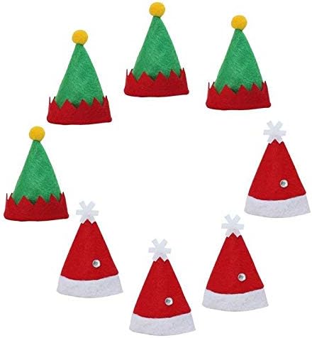RTFGJ Noel Şapka 10 Pcs Noel Şapka Kumaş Noel Sevimli Kap Dekorları için Parti Ev Restoran Otel Malzemeleri Süslemeleri