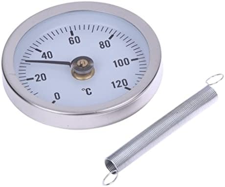 FFLJT Termometre Bimetal Paslanmaz Çelik Yüzey Boru Klip-Bahar Sıcaklık Göstergesi 0-120 Derece (Renk: gösterildiği Gibi, Boyutu:
