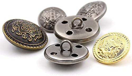ZoTuoART Vintage Yuvarlak Şekil Desen Rozeti Kazınmış Metal Düğmeler Antik Gümüş Altın Renk DIY El Sanatları Dikiş Süslemeleri