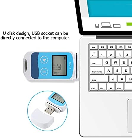 Yosoo Taşınabilir RC-5 Sıcaklık Veri Kaydedici, Mini Kaydedici, LCD ekran 32000 Puan Dahili Sensör, kayıt Aralığı-10s ~ 24 Saat