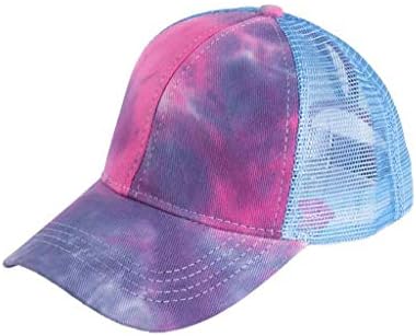 Unisex beyzbol şapkası Velcro Ayarlanabilir Criss Çapraz Kayış Funky Baba Şapka At Kuyruğu Dağınık Bun Sıkıntılı Şapka Örgü güneş