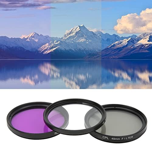 Shanrya Kamera UV CPL Lens Filtresi, UV CPL Lens Filtre Seti Kameralar için Yüksek Tokluk Çok Kaplamalı 49mm
