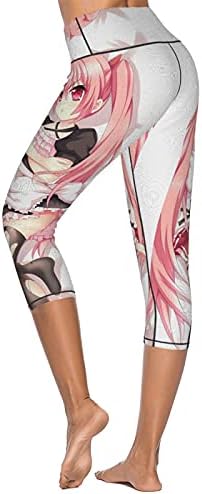 Aria Scarlet Cephane Yoga Pantolon Anime Baskı Spor fitness pantolonları Kırpılmış Kız Tayt