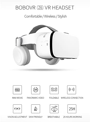2022 Yeni Sürüm VR 3D Gözlük Kulaklık, Kablosuz Bluetooth Kafa Monte Sanal Gerçeklik Gözlükleri, Anti-Vertigo IMAX Film Oyunu