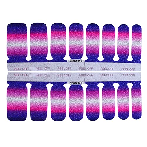 Tırnak Çıkartmalar Glitter Degrade Renk Tam Sarar Lehçe Etiketler Çıkartması Şeritler Öz-Ashesive Tırnak Sticker Setleri Kadınlar