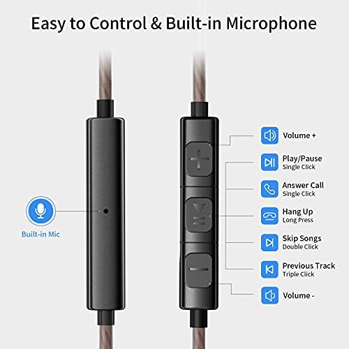 Mikrofonlu Kablolu Kulaklıklar, 3.5 mm Ses Kulak İçi Kulaklıklar Mikrofonlu ve Ses Kontrollü Kulaklıklar, iPhone, iPad, Android