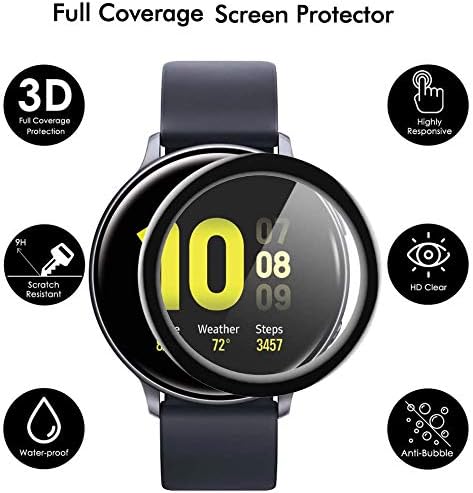 Ticwatch E3 Ekran Koruyucu için uyumlu, Lamshaw [3 Paket] 3D Tam Kapsama PET Ekran Koruyucu Film Ticwatch E3 Smartwatch için